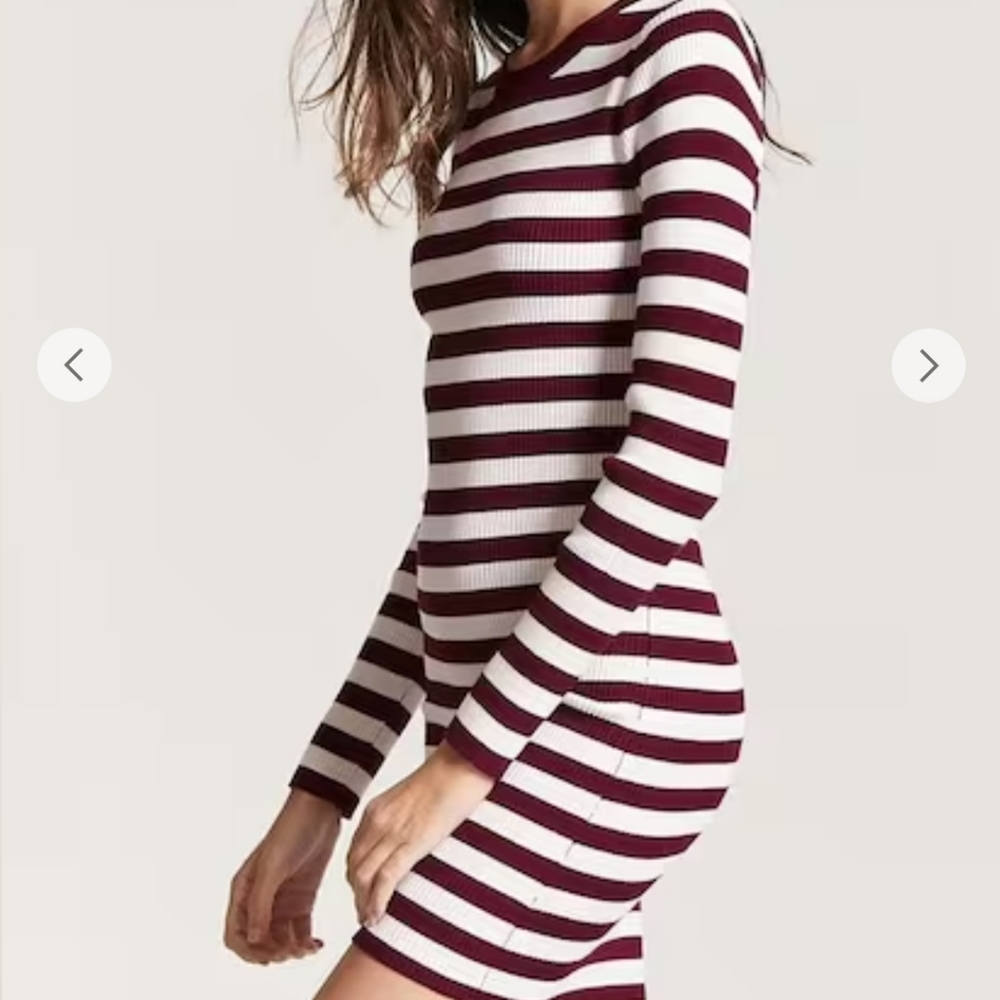 Forever 21 stripe ribbed knit bodycon dress size small